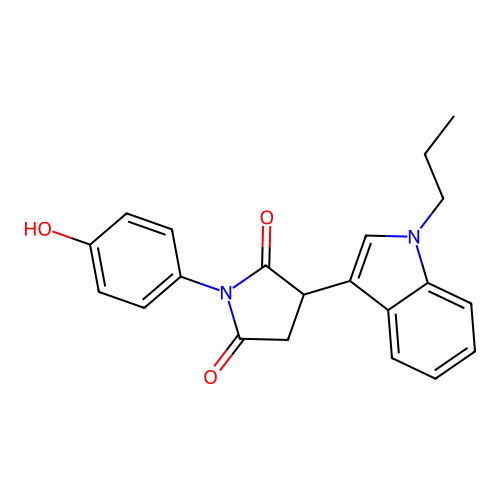 1-(4-hydroxyphenyl)-3-(1-propyl-1H-indol-3-yl)pyrrolidine-2,5-dione structure