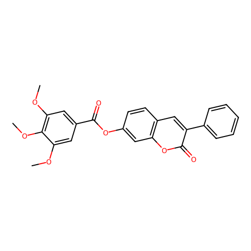 2-oxo-3-phenyl-2H-chromen-7-yl 3,4,5-trimethoxybenzoate structure