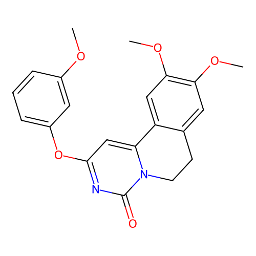 9,10-dimethoxy-2-(3-methoxyphenoxy)-6,7-dihydro-4H-pyrimido[6,1-a]isoquinolin-4-one structure