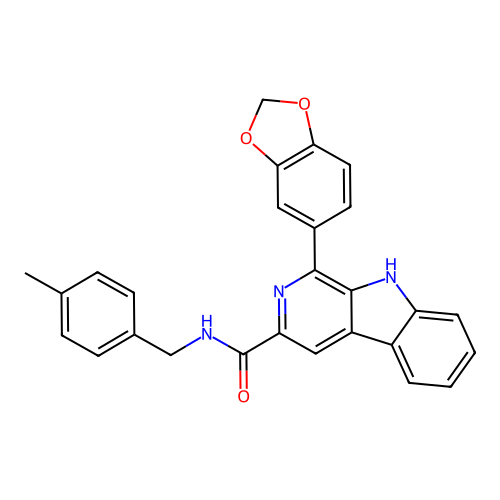 1-(1,3-benzodioxol-5-yl)-N-(4-methylbenzyl)-9H-beta-carboline-3-carboxamide structure