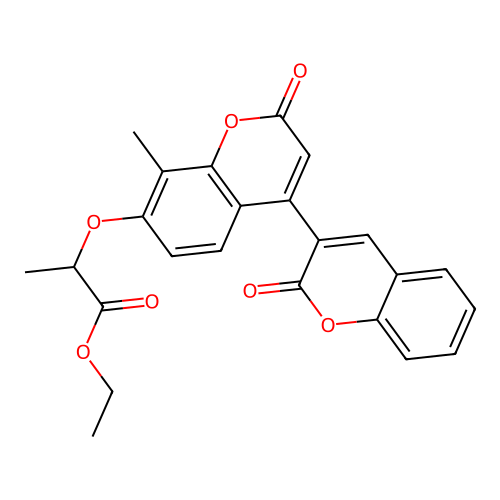 ethyl 2-[(8'-methyl-2,2'-dioxo-2H,2'H-3,4'-bichromen-7'-yl)oxy]propanoate structure