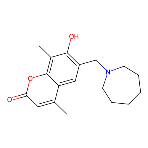 6-(azepan-1-ylmethyl)-7-hydroxy-4,8-dimethyl-2H-chromen-2-one structure