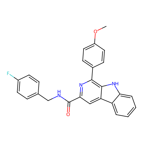 N-(4-fluorobenzyl)-1-(4-methoxyphenyl)-9H-beta-carboline-3-carboxamide structure