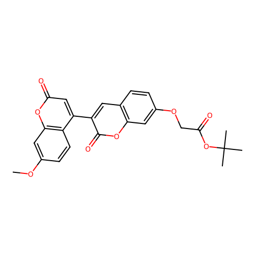 tert-butyl 2-((7'-methoxy-2,2'-dioxo-2H,2'H-[3,4'-bichromen]-7-yl)oxy)acetate structure
