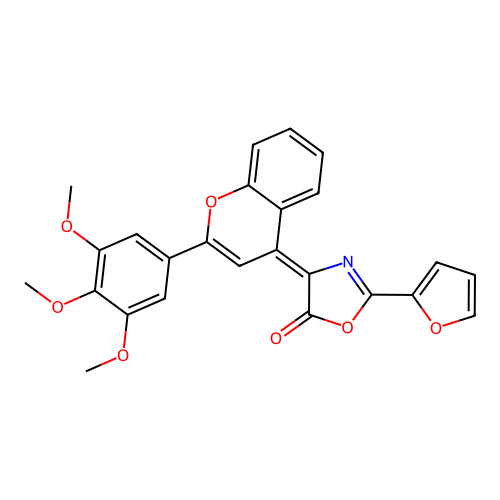 (4Z)-2-(furan-2-yl)-4-[2-(3,4,5-trimethoxyphenyl)chromen-4-ylidene]-1,3-oxazol-5-one structure