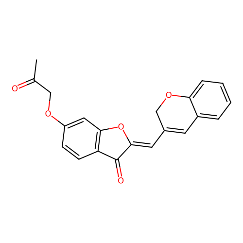 (Z)-2-((2H-chromen-3-yl)methylene)-6-(2-oxopropoxy)benzofuran-3(2H)-one structure