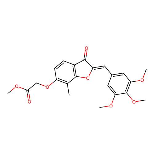 (Z)-methyl 2-((7-methyl-3-oxo-2-(3,4,5-trimethoxybenzylidene)-2,3-dihydrobenzofuran-6-yl)oxy)acetate structure