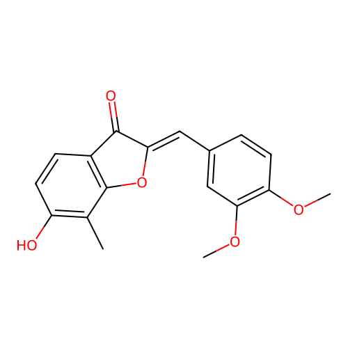 (Z)-2-(3,4-dimethoxybenzylidene)-6-hydroxy-7-methylbenzofuran-3(2H)-one structure