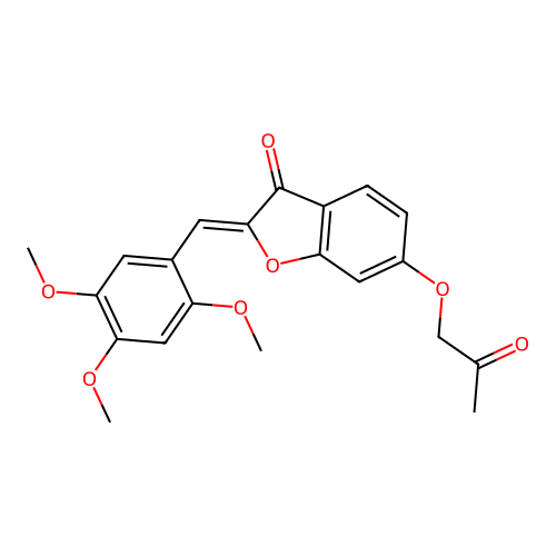(Z)-6-(2-oxopropoxy)-2-(2,4,5-trimethoxybenzylidene)benzofuran-3(2H)-one structure