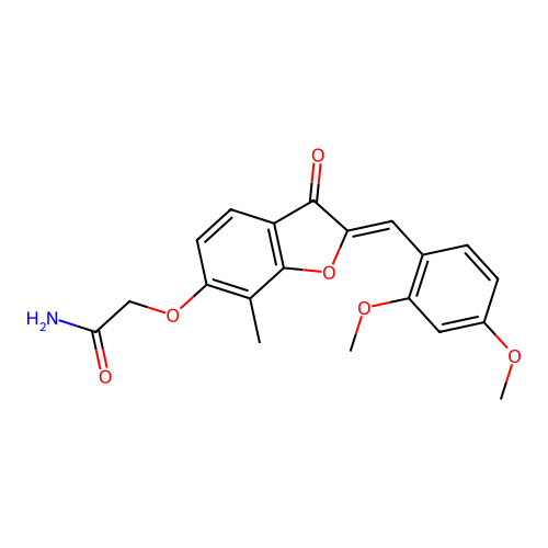 (Z)-2-((2-(2,4-dimethoxybenzylidene)-7-methyl-3-oxo-2,3-dihydrobenzofuran-6-yl)oxy)acetamide structure