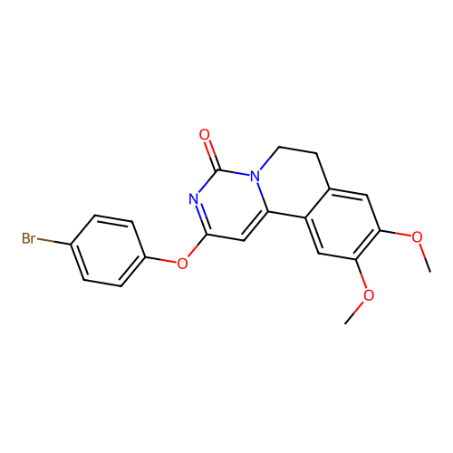 2-(4-bromophenoxy)-9,10-dimethoxy-6,7-dihydro-4H-pyrimido[6,1-a]isoquinolin-4-one structure