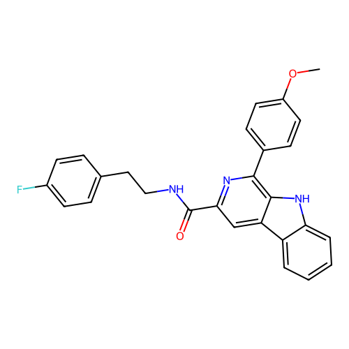 N-(4-fluorophenethyl)-1-(4-methoxyphenyl)-9H-pyrido[3,4-b]indole-3-carboxamide structure