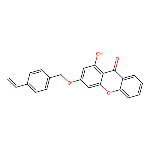 1-hydroxy-3-[(4-vinylbenzyl)oxy]-9H-xanthen-9-one structure