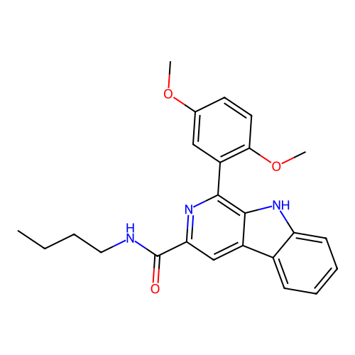 N-butyl-1-(2,5-dimethoxyphenyl)-9H-pyrido[3,4-b]indole-3-carboxamide structure