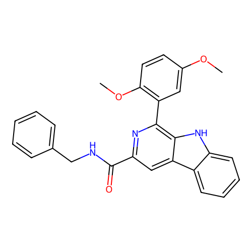 N-benzyl-1-(2,5-dimethoxyphenyl)-9H-pyrido[3,4-b]indole-3-carboxamide structure
