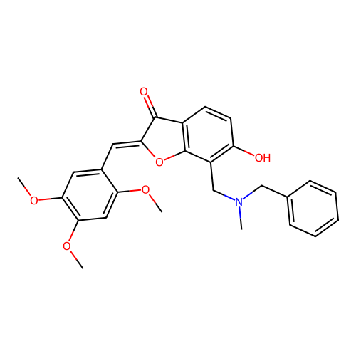 (Z)-7-((benzyl(methyl)amino)methyl)-6-hydroxy-2-(2,4,5-trimethoxybenzylidene)benzofuran-3(2H)-one structure