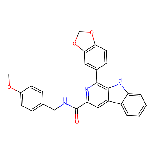 1-(1,3-benzodioxol-5-yl)-N-(4-methoxybenzyl)-9H-beta-carboline-3-carboxamide structure