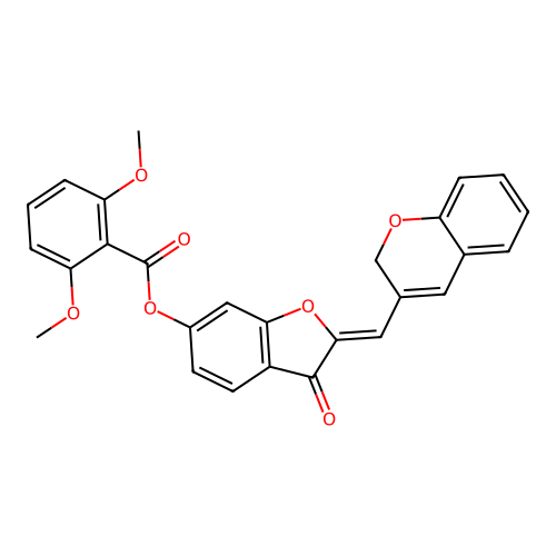 2-(2H-chromen-3-ylmethylene)-3-oxobenzo[3,4-b]furan-6-yl 2,6-dimethoxybenzoate structure
