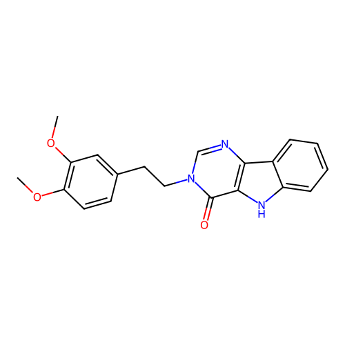 3-(3,4-dimethoxyphenethyl)-3H-pyrimido[5,4-b]indol-4(5H)-one structure