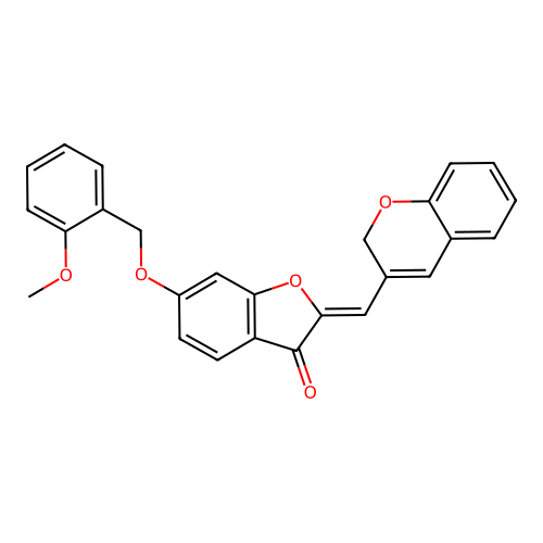 2-(2H-chromen-3-ylmethylene)-6-[(2-methoxyphenyl)methoxy]benzo[b]furan-3-one structure
