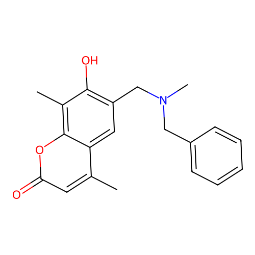 6-{[benzyl(methyl)amino]methyl}-7-hydroxy-4,8-dimethyl-2H-chromen-2-one structure