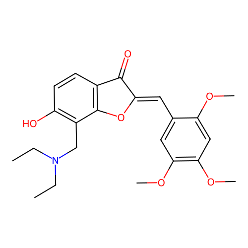 (Z)-7-((diethylamino)methyl)-6-hydroxy-2-(2,4,5-trimethoxybenzylidene)benzofuran-3(2H)-one structure