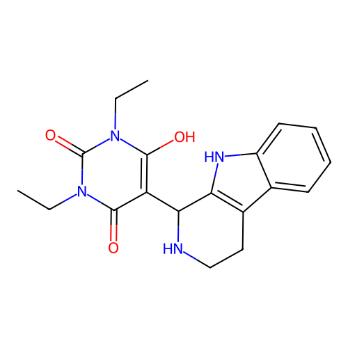 1,3-diethyl-6-hydroxy-5-(2,3,4,9-tetrahydro-1H-pyrido[3,4-b]indol-1-yl)pyrimidine-2,4(1H,3H)-dione structure