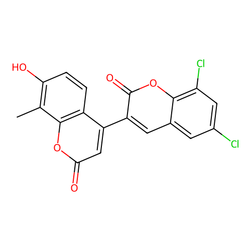 4-(6,8-Dichloro-2-oxochromen-3-yl)-7-hydroxy-8-methylchromen-2-one structure