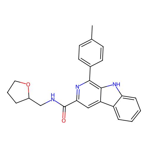 1-(4-methylphenyl)-N-(oxolan-2-ylmethyl)-9H-pyrido[3,4-b]indole-3-carboxamide structure