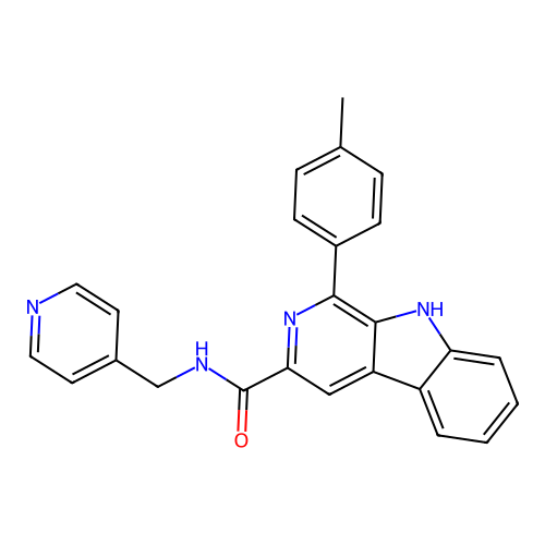 1-(4-methylphenyl)-N-(pyridin-4-ylmethyl)-9H-beta-carboline-3-carboxamide structure