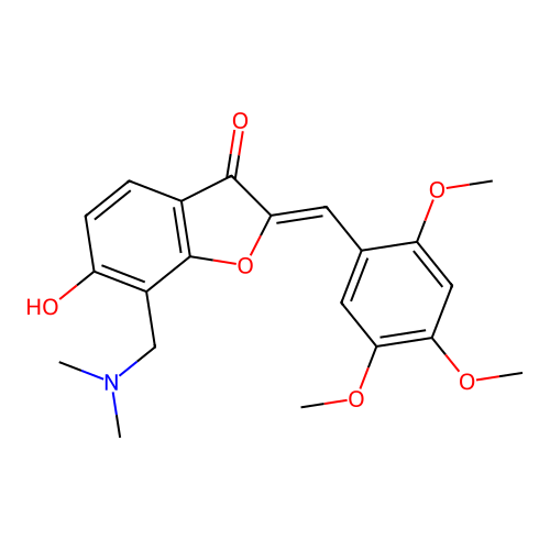 (Z)-7-((dimethylamino)methyl)-6-hydroxy-2-(2,4,5-trimethoxybenzylidene)benzofuran-3(2H)-one structure
