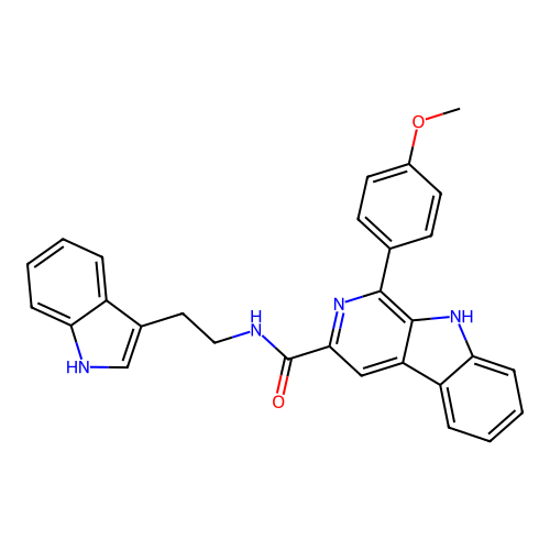 N-(2-(1H-indol-3-yl)ethyl)-1-(4-methoxyphenyl)-9H-pyrido[3,4-b]indole-3-carboxamide structure