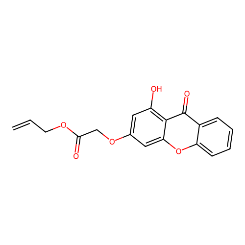 prop-2-en-1-yl [(1-hydroxy-9-oxo-9H-xanthen-3-yl)oxy]acetate structure