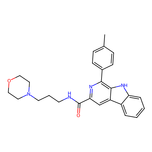 N-(3-morpholinopropyl)-1-(p-tolyl)-9H-pyrido[3,4-b]indole-3-carboxamide structure