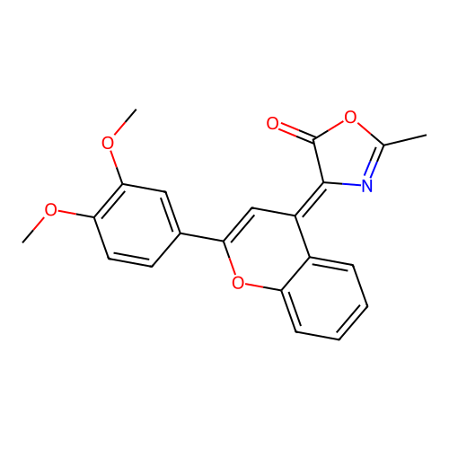 (4Z)-4-[2-(3,4-dimethoxyphenyl)-4H-chromen-4-ylidene]-2-methyl-1,3-oxazol-5(4H)-one structure