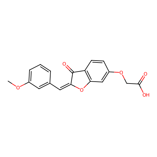 2-((2-(3-Methoxybenzylidene)-3-oxo-2,3-dihydrobenzofuran-6-yl)oxy)acetic acid structure