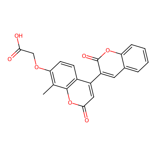 2-((8'-methyl-2,2'-dioxo-2H,2'H-[3,4'-bichromen]-7'-yl)oxy)acetic acid structure