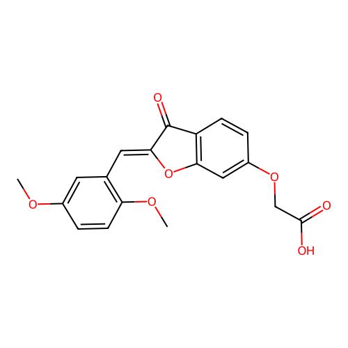 (Z)-2-((2-(2,5-dimethoxybenzylidene)-3-oxo-2,3-dihydrobenzofuran-6-yl)oxy)acetic acid structure