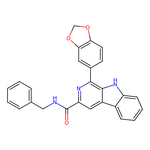 1-(1,3-benzodioxol-5-yl)-N-benzyl-9H-beta-carboline-3-carboxamide structure