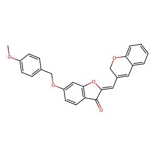 2-(2H-chromen-3-ylmethylene)-6-[(4-methoxyphenyl)methoxy]benzo[b]furan-3-one structure
