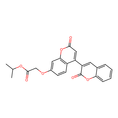 Methylethyl 2-[2-oxo-4-(2-oxochromen-3-yl)chromen-7-yloxy]acetate structure