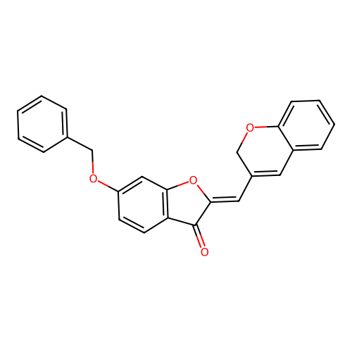 2-(2H-chromen-3-ylmethylene)-6-(phenylmethoxy)benzo[b]furan-3-one structure