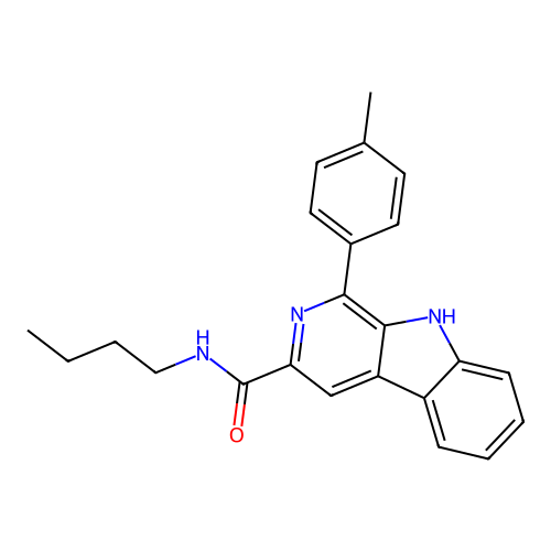 N-butyl-1-(4-methylphenyl)-9H-beta-carboline-3-carboxamide structure