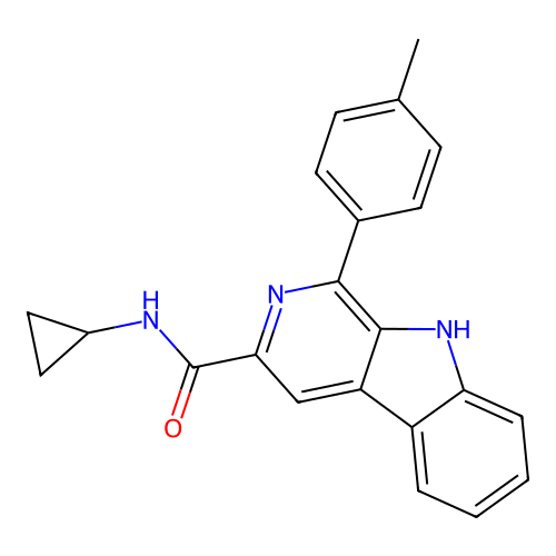 N-cyclopropyl-1-(4-methylphenyl)-9H-beta-carboline-3-carboxamide structure
