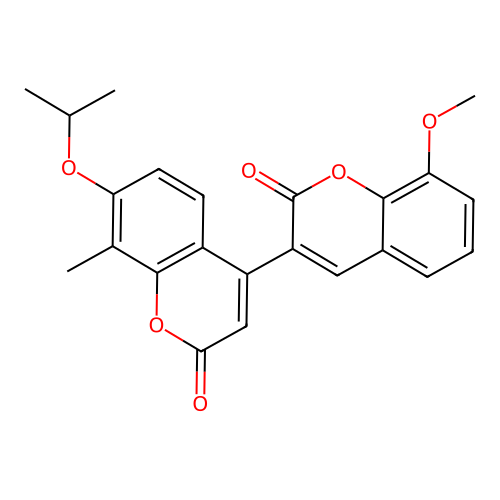 7'-isopropoxy-8-methoxy-8'-methyl-2H,2'H-[3,4'-bichromene]-2,2'-dione structure