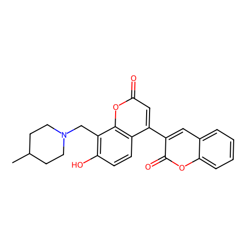 3-{7-Hydroxy-8-[(4-methylpiperidyl)methyl]-2-oxochromen-4-yl}chromen-2-one structure