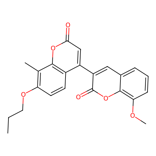 8-methoxy-8'-methyl-7'-propoxy-2H,2'H-3,4'-bichromene-2,2'-dione structure