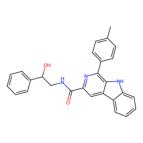 N-(2-hydroxy-2-phenylethyl)-1-(4-methylphenyl)-9H-beta-carboline-3-carboxamide structure