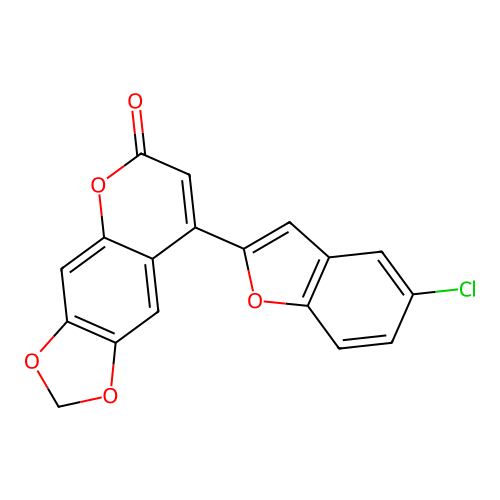 8-(5-chlorobenzofuran-2-yl)-6H-[1,3]dioxolo[4,5-g]chromen-6-one structure