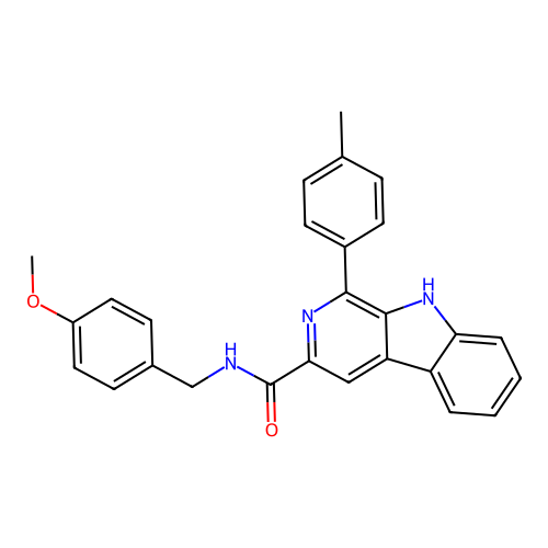 N-(4-methoxybenzyl)-1-(4-methylphenyl)-9H-beta-carboline-3-carboxamide structure